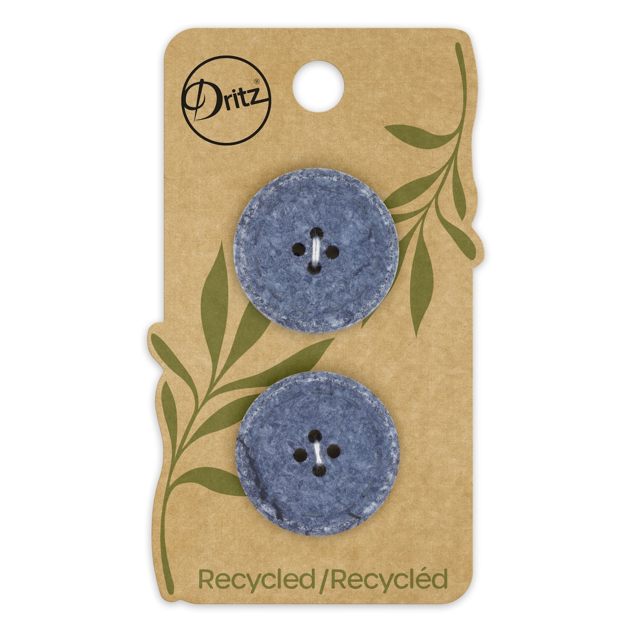 Dritz® 25mm Recycled Cotton Round Stitch Button, 6ct.